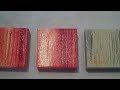 Coloured cave 4 contemporary small abstract textured canvas paintings red yellow orange by Hardeep