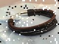 Sterling Silver NEW Leather Wristband Bracelet B-234