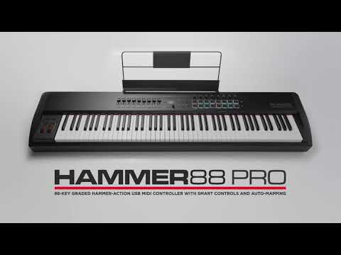 Paquete de controlador MIDI Pro – Controlador de teclado MIDI USB con pedal  de sostenimiento y teclas de acción de martillo – M-Audio Hammer 88 + SP-2