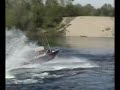 Jet boating boat jump the waterfalls