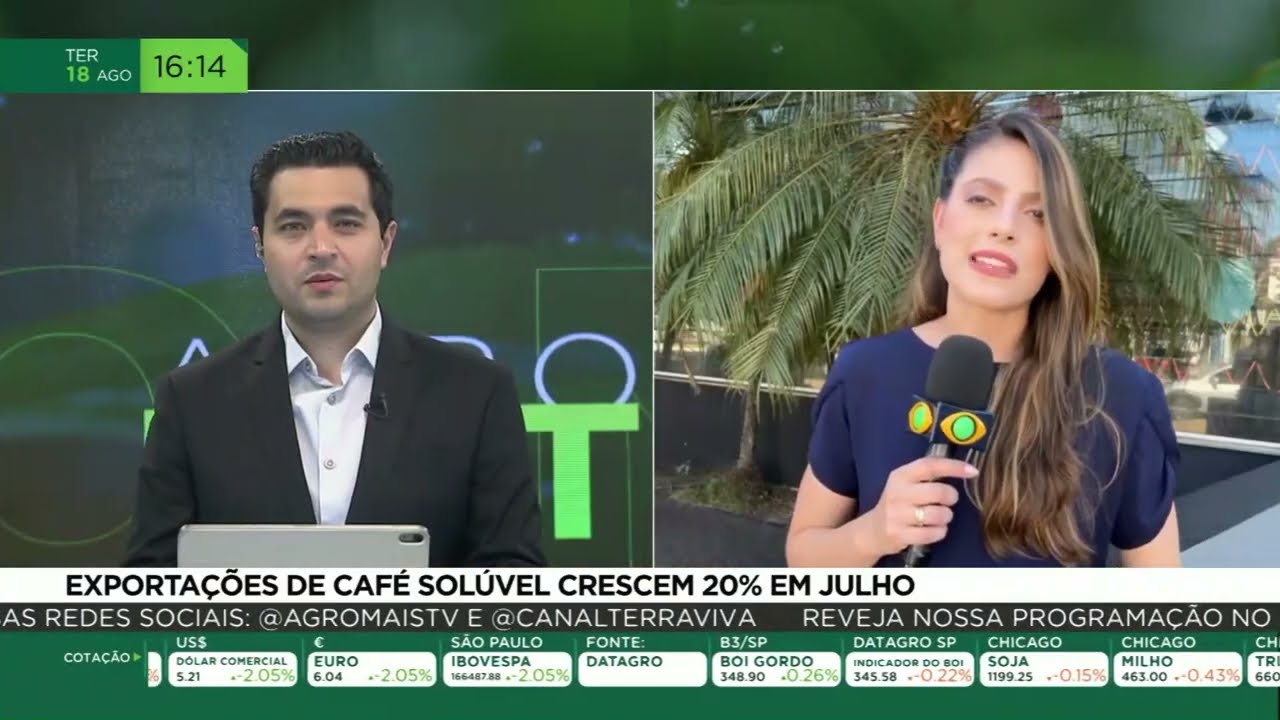 Exportações de café solúvel crescem 20% em julho