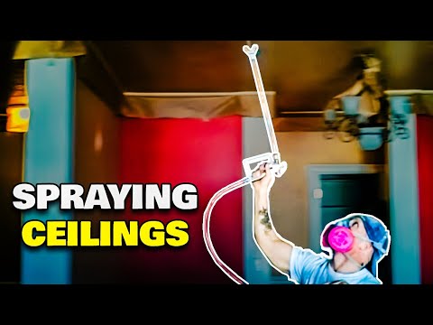 airless spray - How to spray ceilings with a Graco 695 airless sprayer. A good fast method to use on interior ceilings. Video on spraying the gutters on a single story house...