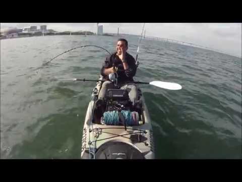 Pesca de kayak show VIDEO 8 Corvina 9kg e 18,400kg
