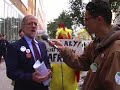 Howie Hawkins protesting his exclusion from US Senate Debate