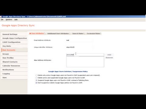 user - A brief look at how to create a user in Active Directory and then use Google Apps Directory Sync (GADS) to provision the user in your Google Apps domain.