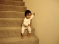 15 months old Eva going down the stairs