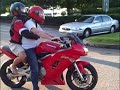B94 TDT Mell rides a motorcycle
