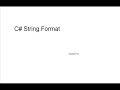 C# String.Format - Shalvin