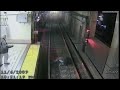 HD Tube train nearly hits drunk woman in USA