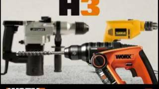 Worx WX382 H3™ 12V Li-ion 3-in-1 Drill/Driver/Rotary Hammer (German VO)