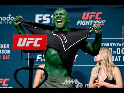 UFC Fighter Nicknamed "The Hulk" Shows Up To Weigh-In As "The Hulk"