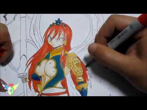 how to draw erza scarlet