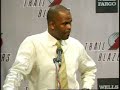 interviews after a win against the denver nuggets. the blazers are on a 10 games winning streak. the 3rd longest in the franchise history.