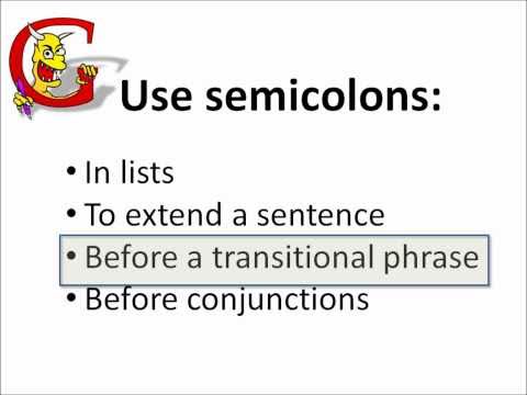 how to use the semicolon