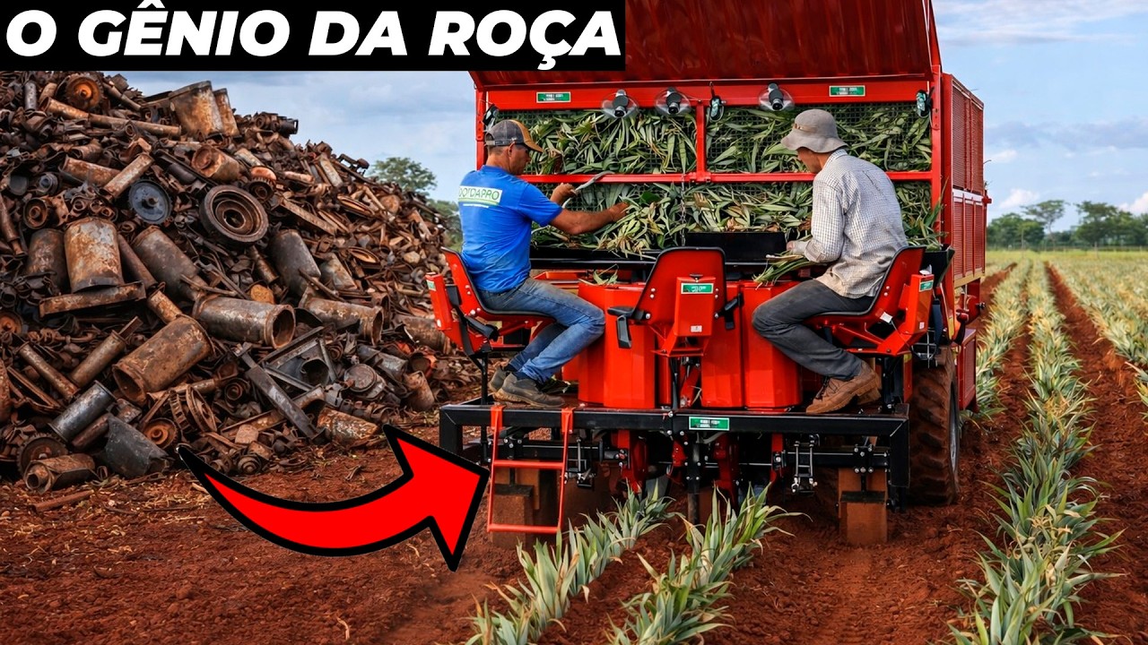 Produtor rural usa sucata e cria melhor plantadeira de abacaxi do mundo
