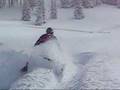 Snowmobiling in deep snow