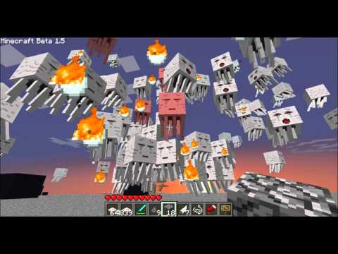Minecraft: GHAST WAR! Spawning over 2600 ghasts.