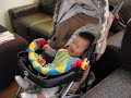 Baby Jaden is laughing at daddy playing Wii