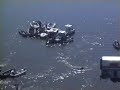 aerial and boat views of amtrak train derailment mobile al