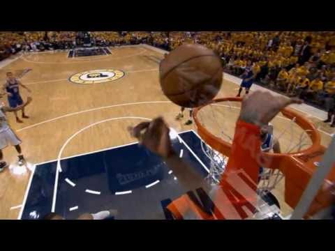 Roy Hibbert Rejects Carmelo Anthony at the Rim