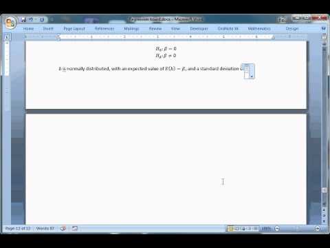 how to perform linear regression t test