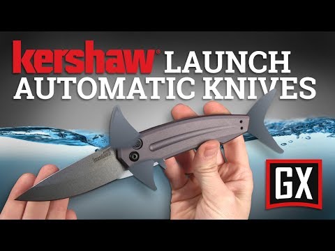 Kershaw Launch 2 Black Aluminum Automatic Knife - Stonewash Plain