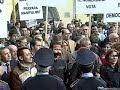 pamje te ndryshme nga protesta e mbeshtetesve te Grevisteve