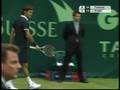 2008-10-19 | Mercedes-Benz Play Of The Month - June Roger Federer ~> Roger Federer whips a forehand down the line past a stunned Nicolas Kiefer to earn the June Mercedes-Benz Play Of The Month. ...  ()