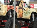 Monster Truck crushing BYU and Ute car at CJ Prestman Auto Monster Truck crushing BYU and Ute car at CJ Prestman Auto