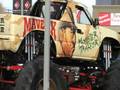 Monster Truck crushing BYU and Ute car at CJ Prestman Auto