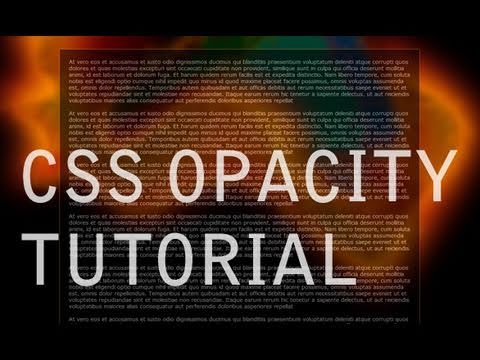 how to set opacity in css