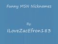 Funny MSN Nicknames