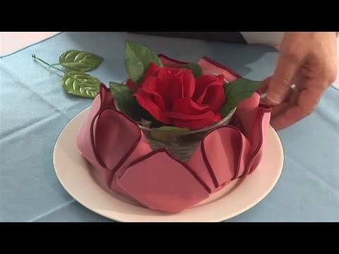 napkin folding heart - Looking for a guide on How To Make A Lotus Napkin? This helpful tutorial explains exactly how it's done, and will help you get good at napkin folding, dining...