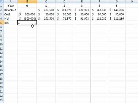 how to calculate irr in excel