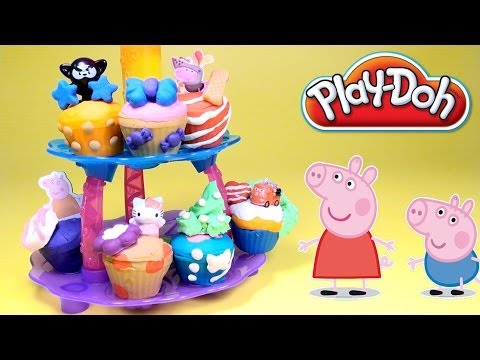 Peppa Pig Play Doh Cupcake Tower Playset Hasbro Toys How to make Playdough Cupcakes