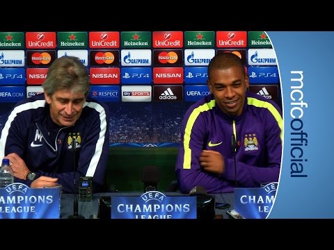 PELLEGRINI & FERNANDINHO PREVIEWS CSKA | City v CSKA presser