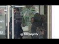 rob & kourtney kardashian with scott disick & son mason filming keeping up with the kardashians in the meat packing district , they came out of there hotel a...