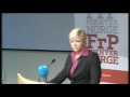 Siv Jensen taler til Landsstyret. Del 5 av 5