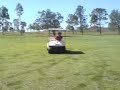 Nick trying to roll a golf buggy Nick trying to roll a golf buggy