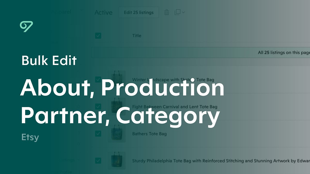 Bulk Edit Production Partner & Category | Etsy