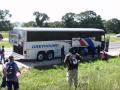 greyhound bus catches fire on freeway in Texas