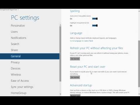 how to reset your pc windows 8