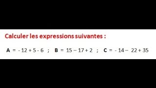 Maths 5ème - Les nombres relatifs repérage Exercice 2
