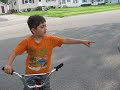 Denis's riding his bike