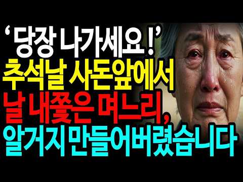 "추석날 밤 사돈 앞에서 나를 내쫓은 며느리, 집팔고 땅팔고 복수했습니다."ㅣ추석날ㅣ시니어사연ㅣ오디오북ㅣ노후사연ㅣ