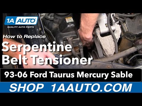 How To Install Replace Serpentine Belt Tensioner Ford Taurus Mercury Sable V6 93-06 1AAuto.com