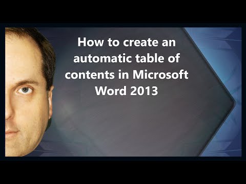 how to create table of contents in word