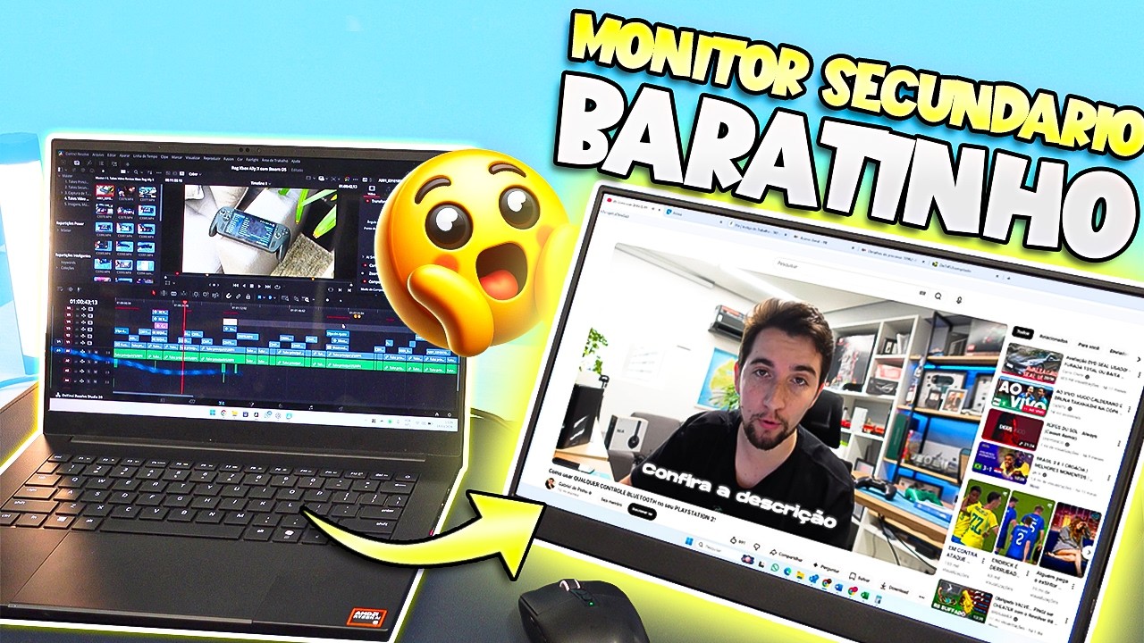 O monitor portátil com USB-C MAIS barato que eu testei!
