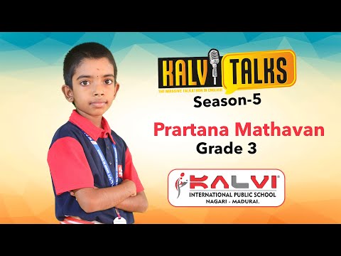 Prartana Mathavan - Grade 3 | Water Conservation | Kalvi Talks S5 |Kalvi International Public School