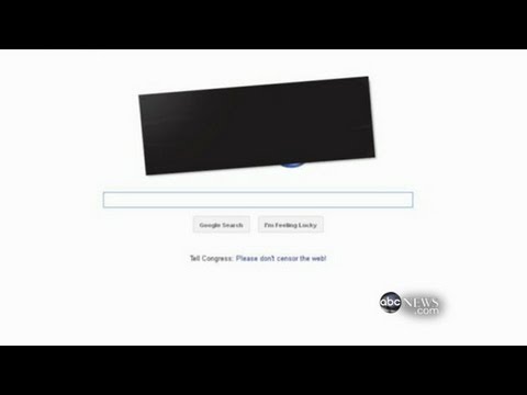 wikipedia blackout - Google, Wikipedia black themselves out in protest over piracy crackdown. For more, click here: http://abcnews.go.com/blogs/technology/2012/01/sopa-blackout-w...